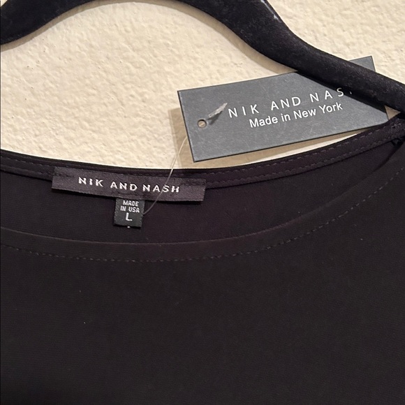 Nik and Nash Chic Black Long Sleeve Dress with Sheer Sleeves - Picture 2 of 2